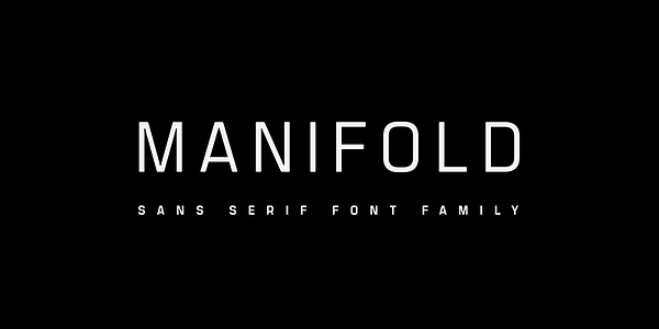 Card displaying Manifold CF typeface in various styles