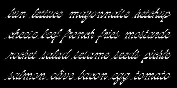 Card displaying Oddity Script typeface in various styles