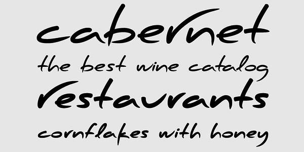 Card displaying PF Scandal typeface in various styles