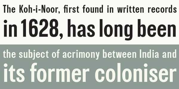 Card displaying Squeezed typeface in various styles