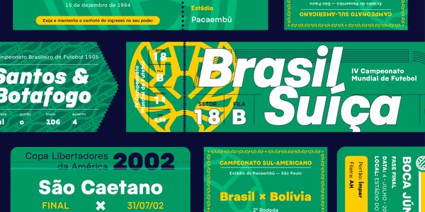 Card displaying Pacaembu typeface in various styles