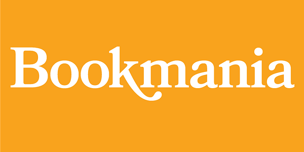 Card displaying Bookmania typeface in various styles