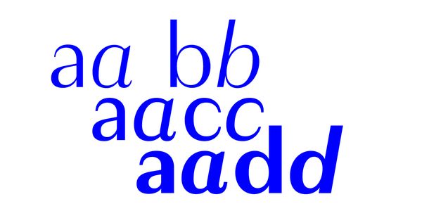 Card displaying Granville typeface in various styles
