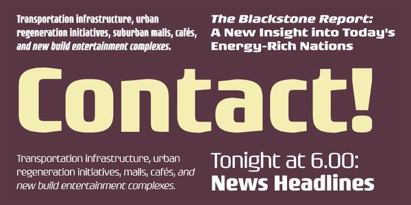 Card displaying Rogue Sans typeface in various styles