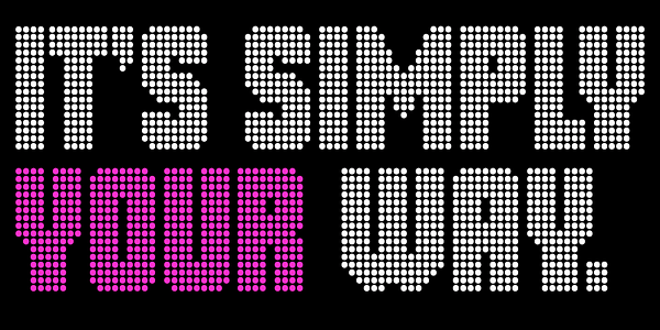 Card displaying Gloridot typeface in various styles