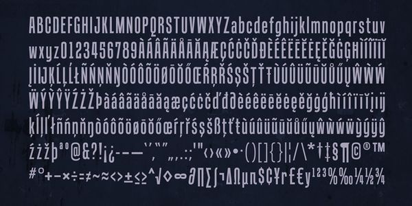 Card displaying Tandelle typeface in various styles