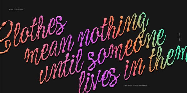 Card displaying Liquida typeface in various styles