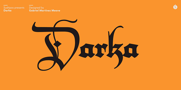 Card displaying Darka typeface in various styles