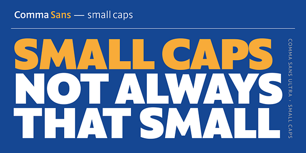 Card displaying Comma Sans typeface in various styles