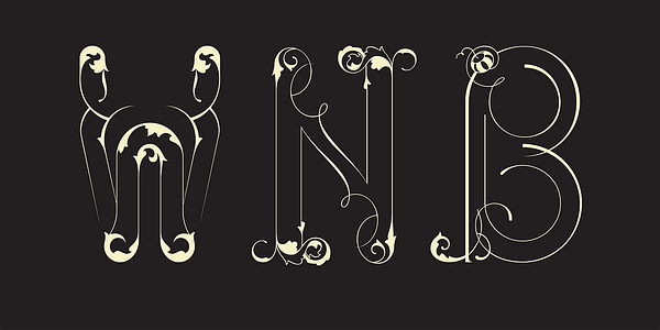 Card displaying Missionary typeface in various styles