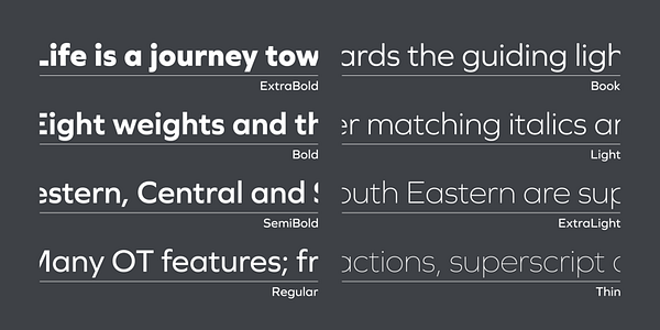 Card displaying Graphie typeface in various styles