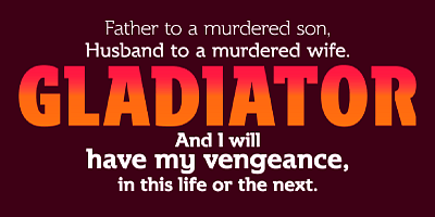 Card displaying Spartacus typeface in various styles