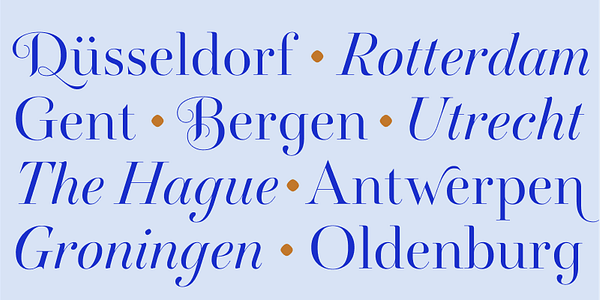 Card displaying Novantique Serif typeface in various styles
