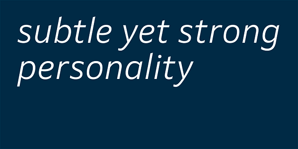 Card displaying Setimo typeface in various styles