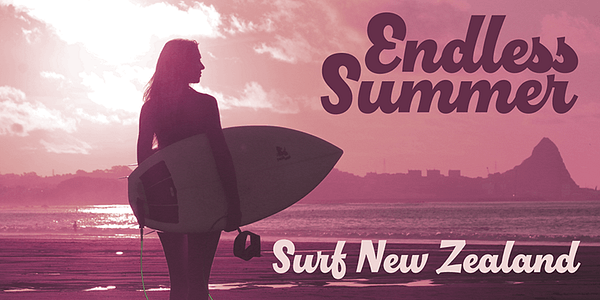 Card displaying Chill Script typeface in various styles