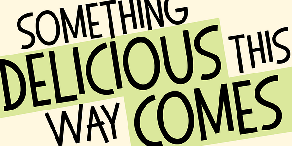 Card displaying Sweet and Salty typeface in various styles