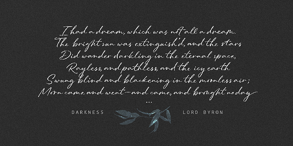 Card displaying Parlare typeface in various styles