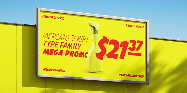 Card displaying Mercato Variable typeface in various styles