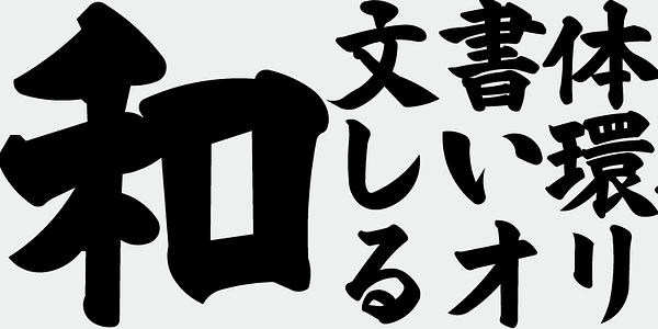 Card displaying TAw Byakkokaisho Tail typeface in various styles