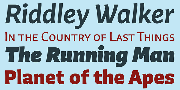 Card displaying Winco typeface in various styles