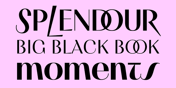 Card displaying PF Marlet Display typeface in various styles