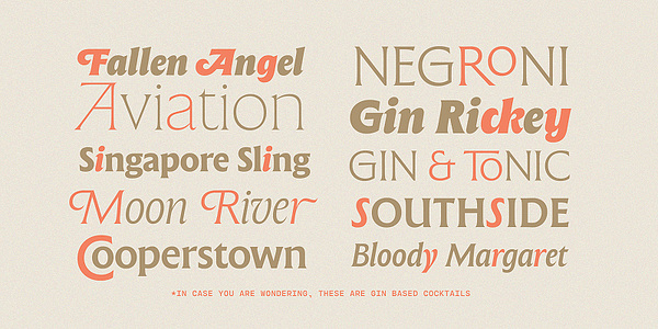 Card displaying The Henston typeface in various styles