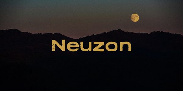 Card displaying Neuzon typeface in various styles