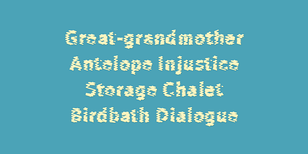 Card displaying Sewn typeface in various styles