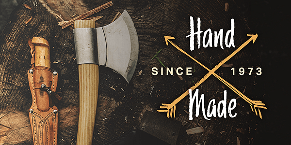 Card displaying Trailmade typeface in various styles