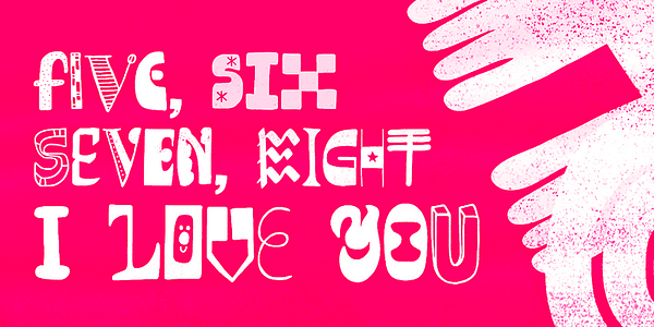 Card displaying Altogether typeface in various styles