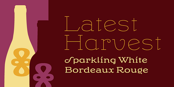 Card displaying Riquet typeface in various styles