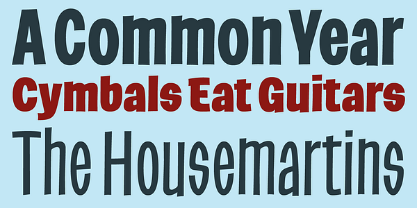 Card displaying Barbieri typeface in various styles