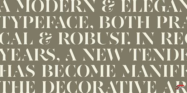 Card displaying AW Conqueror Stincilla typeface in various styles