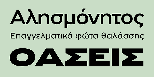 Card displaying PF Grand Gothik Variable typeface in various styles