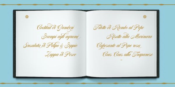 Card displaying Nautica typeface in various styles
