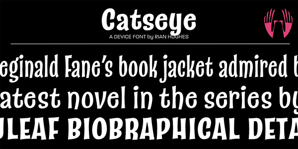 Card displaying Catseye typeface in various styles