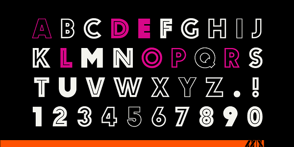 Card displaying Leopard MN typeface in various styles