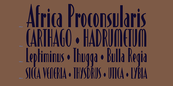 Card displaying AM Sirte typeface in various styles