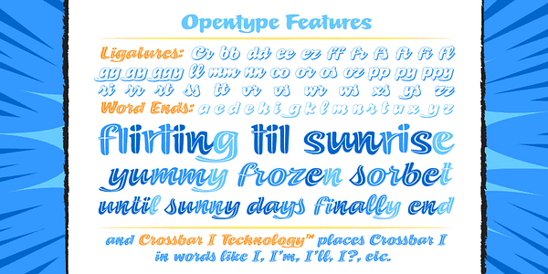 Card displaying CC Summer Fling typeface in various styles