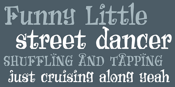 Card displaying Zsazsa Galore typeface in various styles