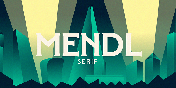 Card displaying Mendl Serif typeface in various styles