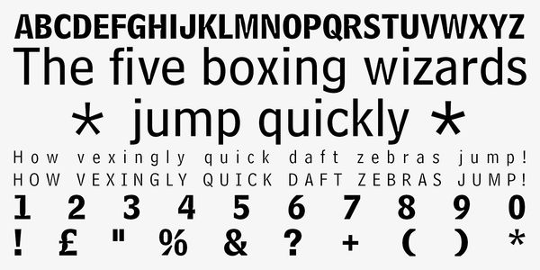 Card displaying Bell Centennial Std typeface in various styles