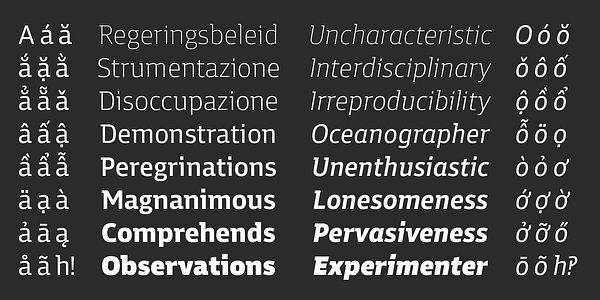 Card displaying Enra Semi Variable typeface in various styles