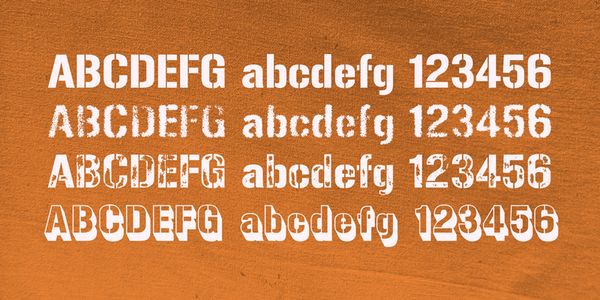 Card displaying Gunplay typeface in various styles