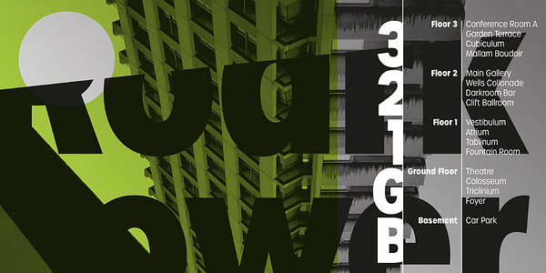 Card displaying Urbane typeface in various styles