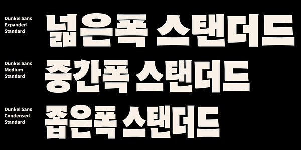 Card displaying Dunkel Sans Standard typeface in various styles