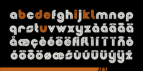 Card displaying Dubbeldik MN typeface in various styles