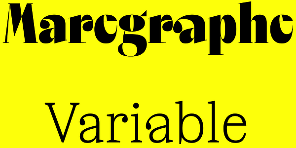 Card displaying Maregraphe Variable typeface in various styles