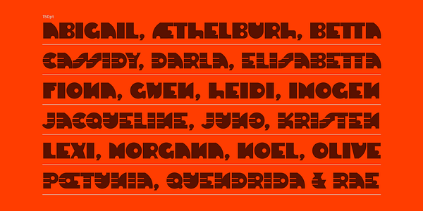 Tarjeta con el tipo de letra AM Novecento en varios estilos