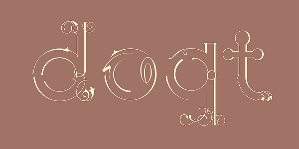 Card displaying Missionary typeface in various styles